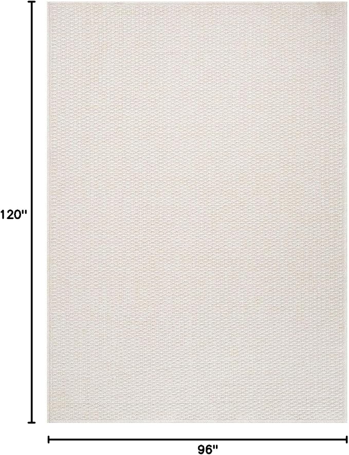 Luul Home Easy Jute Rugs 8x10 White Color Living Room Indoor Outdoor Area Rug for Patio Farmhouse and Kitchen Rug High Traffic Easy to Clean Washable Solid Boho Woven Design Outside Carpet (8 x 10)