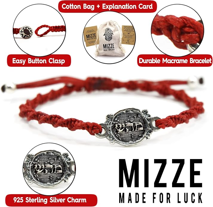 Sterling Silver Charm Bracelet on Red Macrame for Men & Women - Adjustable to 7.5" with Health & Well Being Active Life Motivation Amulet - Gift for Runners, Marathon & Sports People