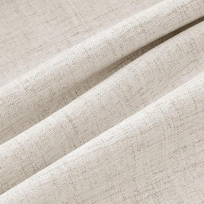 MIULEE 100% Blackout Linen Curtains for Bedroom 42 x 63 Inch Birch 2 Panels | Thermal Insulated, Room Darkening Drapes for Living Room, Back Tab Rod Pocket Pinch Pleated, Solid Luxury Decor