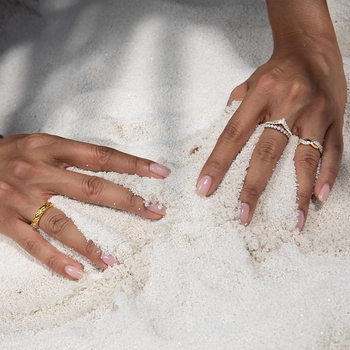STORYJEWELLERY Gold Plated Chunky Rings, Gold Plated Rings for Women, Ring Bands for Women, Thick Statement Ring