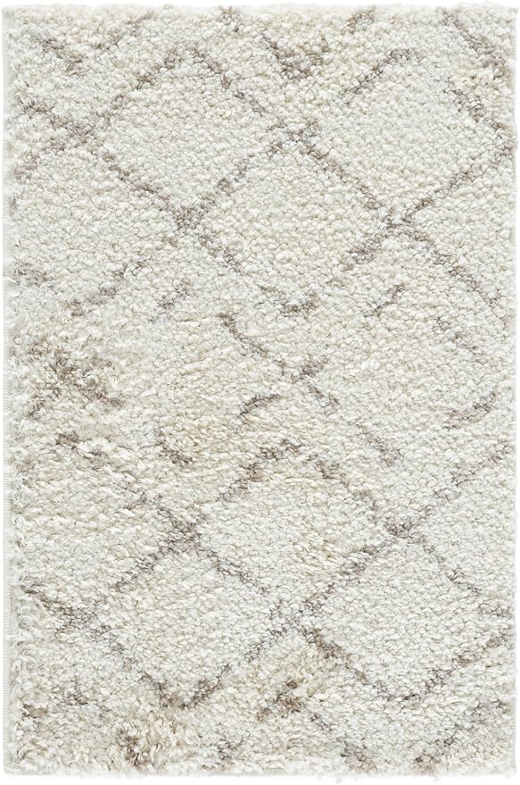 SAFAVIEH Accent Rug 2'3"x4' - Arizona Shag Collection - Scandinavian Design, Ivory & Beige, Plush Thick Pile, Ideal for Bedroom, Nursery, Entryway (ASG743A)