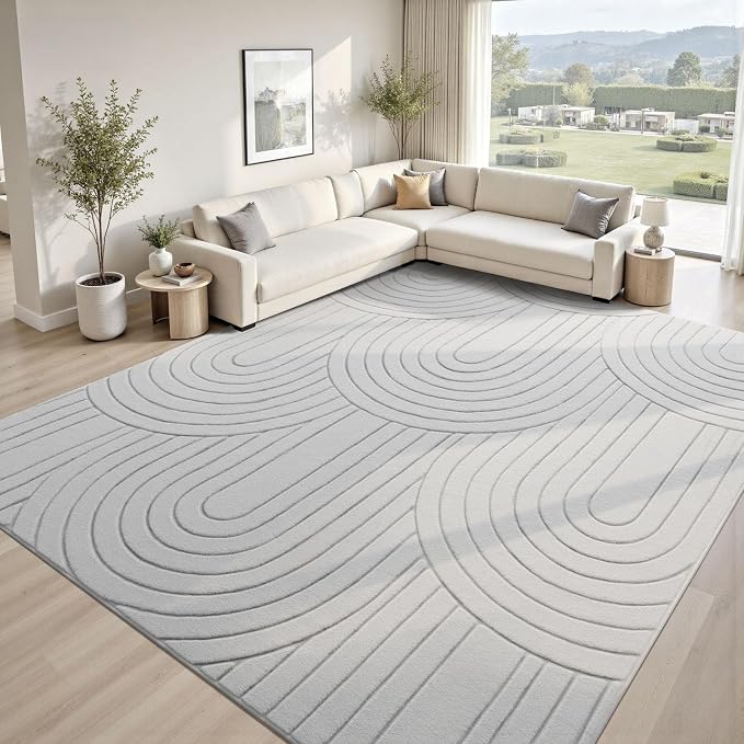 Sour Lemon 8x10 Area Rugs for Living Room，Washable Rug Modern Soft Large Area Rug for Bedroom, 3D with Soft High-Low Pile Non-Slip Carpet Mat for Kids Room Dining Room Kitchen Office
