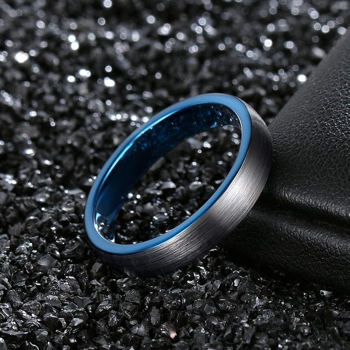 TRUMIUM 4mm 6mm 8mm Tungsten Ring Wedding Band for Men Women Engraved I Love You Matte Brushed Comfort Fit Size 4-15