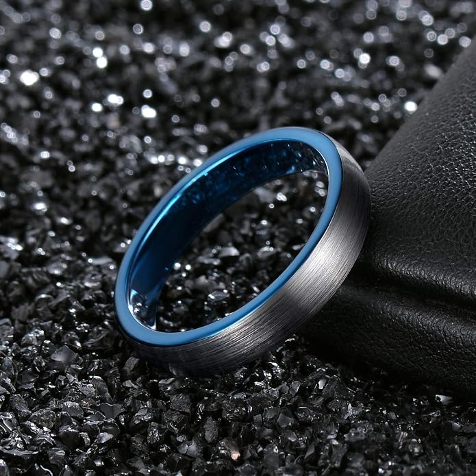 TRUMIUM 4mm 6mm 8mm Tungsten Ring Wedding Band for Men Women Engraved I Love You Matte Brushed Comfort Fit Size 4-15