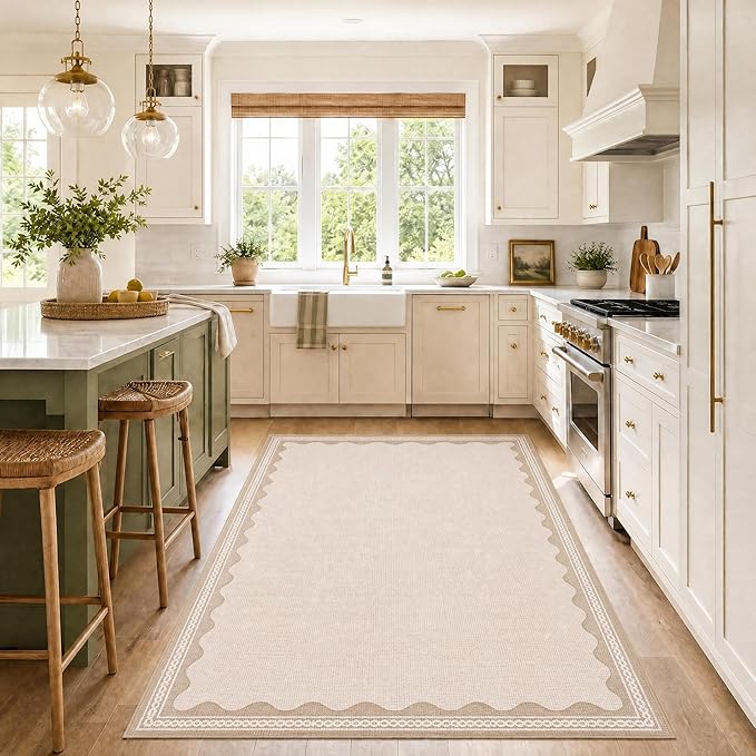 GarveeHome Scalloped Rug