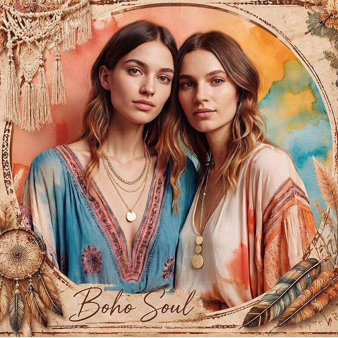 Tondiamo 12Pcs Boho Jewelry Set for Women Bohemian Western Jewelry Set with Long Pendant Necklace Dangle Earrings and Stackable Bangle Bracelets Accessories for Women Friendship Gift