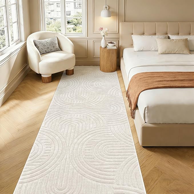 Pauwer Area Rugs for Living Room 3x10, Non Slip Washable Modern Rug, Beige | Soft Fluffy, Boho Neutral, Indoor Floor Carpet, For Bedroom Entryway Dining Room Nursery Farmhouse