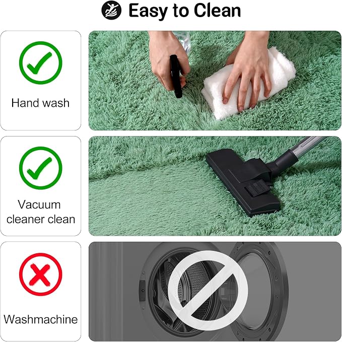 qulint 3x5 Area Rug for Bedroom, Fluffy Sage Green Rug for Living Room | Cozy Shag Small Carpet for Nursery, Fuzzy Plush Shaggy Rug for Boys and Girls Dorm Nursery Classroom Home Decor