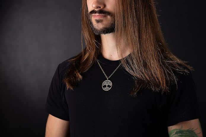 Baldur Jewelry - Handcrafted Yggdrasil Viking Norse World Tree of Life Pendant Necklace Amulet Jewelry | 925 Sterling-Silver Tree of Life Necklace | Viking Gifts |Jewelry for Men Women