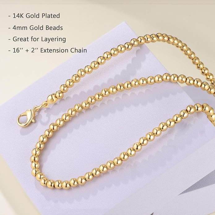 Natural Freshwater Baroque Pearl Necklace 14K Gold Plated Dainty Choker Necklace for Women Girls Snake Chain/Cuban Link/Paperclip/Ball Beaded Chain/Tennis Chain Fashion Jewelry for Gift