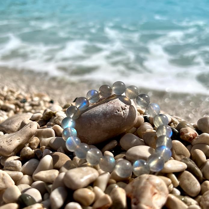 ILLUMINIA 5A Grade Natural Crystal Gemstone Bracelet | Healing Energy Charged Quartz Stone Bead | Handcrafted Stretch Bracelet for Women Men Teens