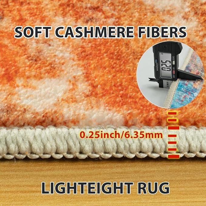 6x9 Area Rugs for Living Room Rug Washable: Abstract Rug for Dining Room Bedroom Carpet Non Slip 6 by 9 Indoor Modern Nursery Home Office Colorful