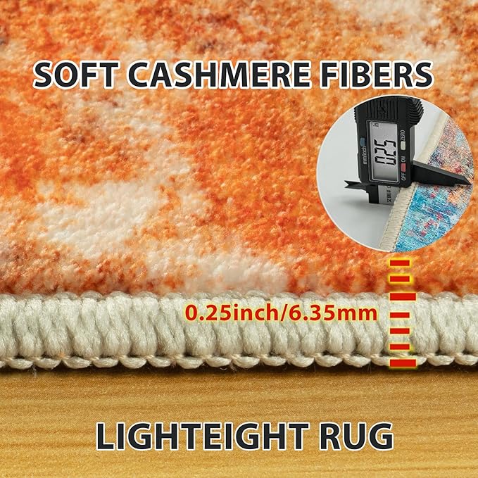 9x12 Area Rugs for Living Room Rug Washable: Abstract Large Rug for Dining Room Bedroom Carpet Non Slip 9 by 12 Indoor Modern Nursery Home Office Colorful