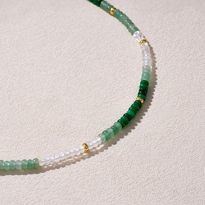 KELORIS PATH Beaded Necklace for Women, Colorful Gemstone Boho Bead Choker for Beach, Trendy Summer Natural Stone Jewelry Gifts