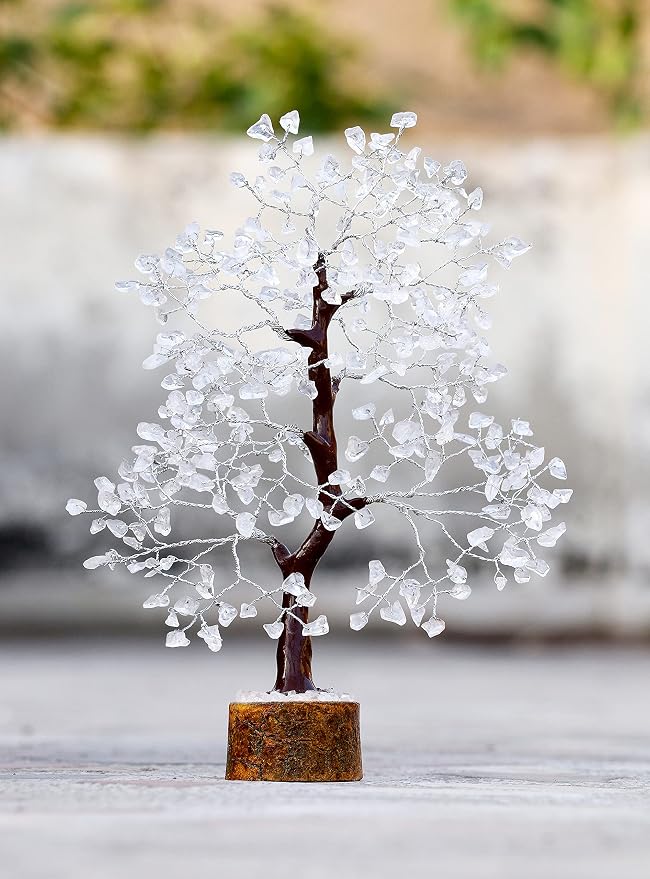 Crocon® Clear Quartz Crystal Tree Birthday Gifts for Women, Men, Friends Healing Crystals Tree of Life Sister Gift for Her, Home Decor, Gift for Mom, House Warming Gift New Home Unique Gifts Idea