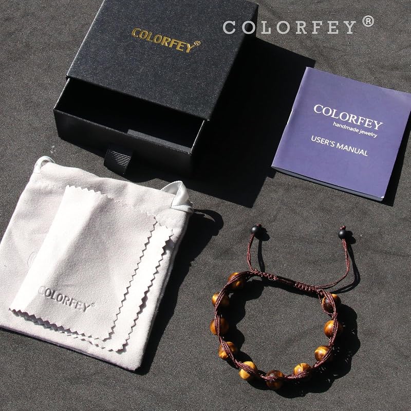 Healing Crystal Tiger Eye Bracelet for Men Women, Premium Handcrafted Real Tiger Eye Beaded Bracelet 10mm, Genuine Men Beaded Bracelets Natural Stone Bracelets for Men Handmade Gifts for Him