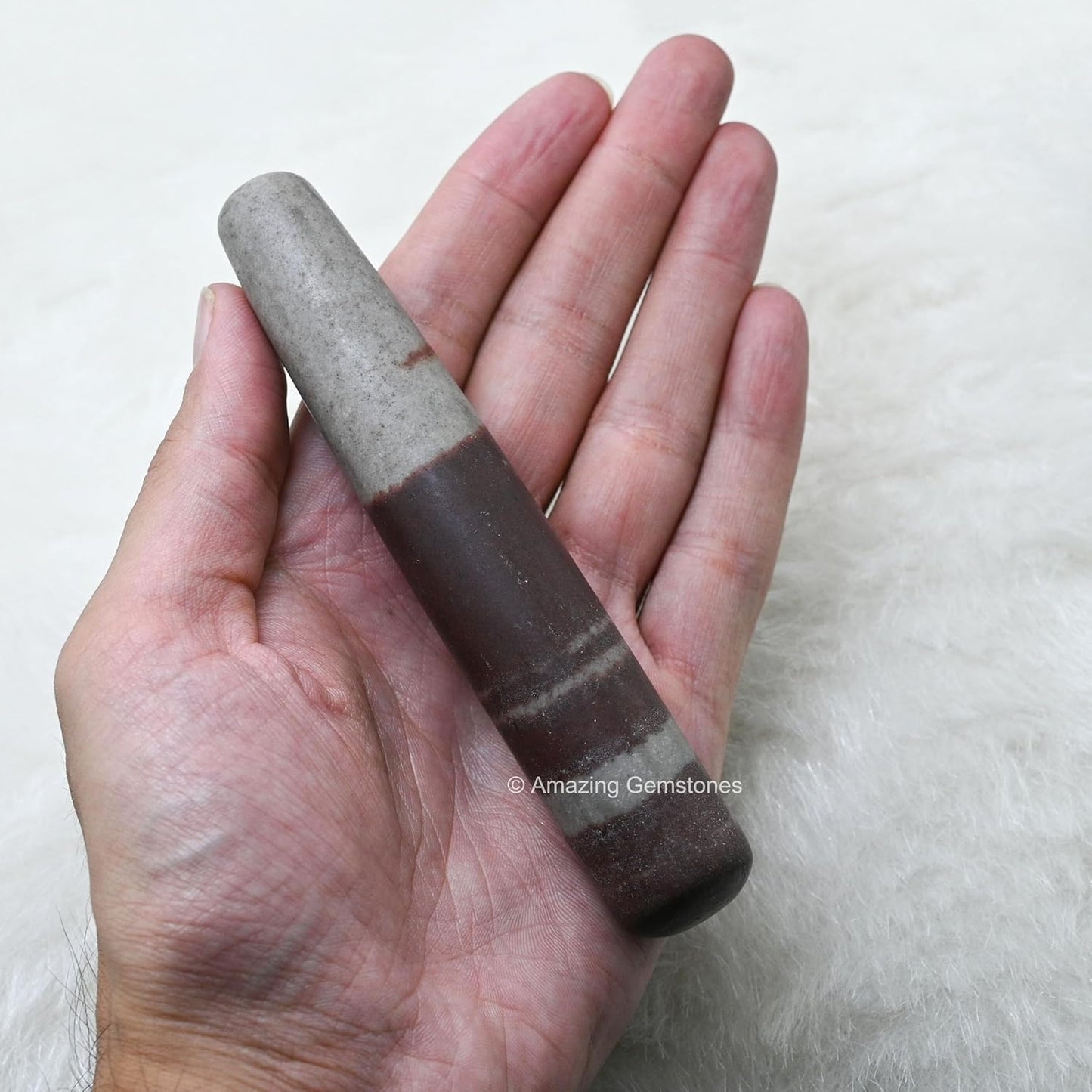 Amazing Gemstone Narmada Stone Crystal Wand Massage Stick - Pelvic Wand Gua Sha for Adults - Crystals and Healing Stones Massage Wands for Adults Gifts (Smooth)