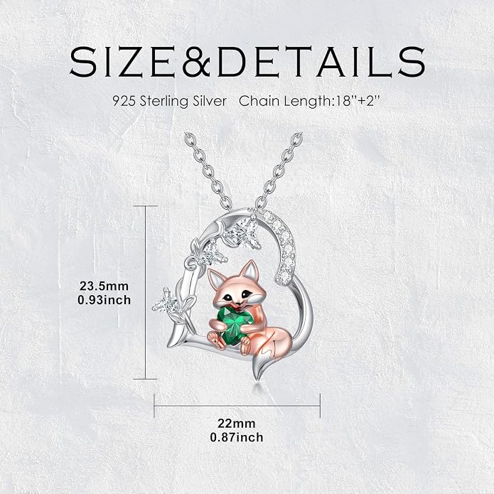 PELOVNY Teddy Bear Necklace for Women 925 Sterling Silver Bear/Highland Cow/Fox/Cat/Axolotl Birthstone Necklace Christmas Birthday Jewelry Gifts for Mom Daughter Wife Sister