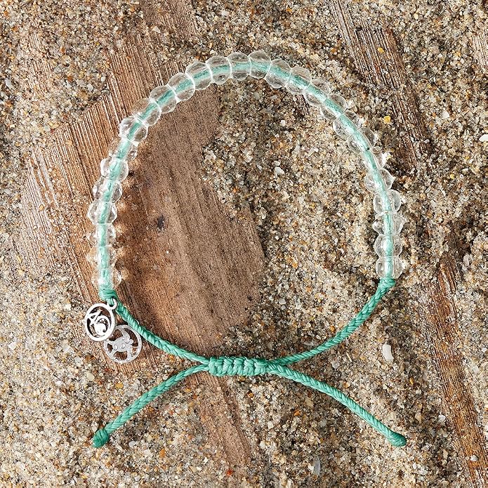 4ocean Beaded Bracelet - Removes 1 Pound of Ocean Plastic - Handcrafted, Adjustable Unisex Recycled-Jewelry - Supports Marine Life Conservation Through Ocean Plastic Removal