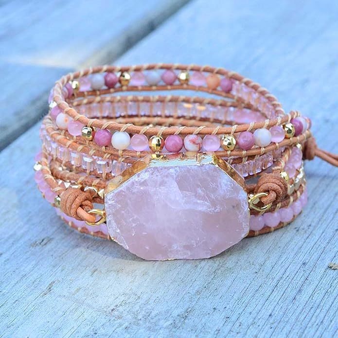 Boho Wrap Bracelet for Women, Handmade Natural Imperial Jasper Multi-Layer Stone Beaded Bracelet, Bohemian Healing Crystal Stone Jewelry Gifts