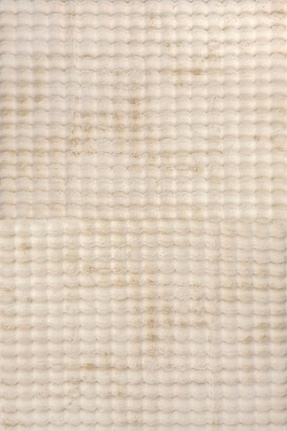 nuLOOM 5' x 8' Cozy Plush Area Rug, Machine Washable, Non-Slip, Soft Fluffy Shag Carpet for Living Room Bedroom Kids Room Nursery Home Decor, Jeni Beige