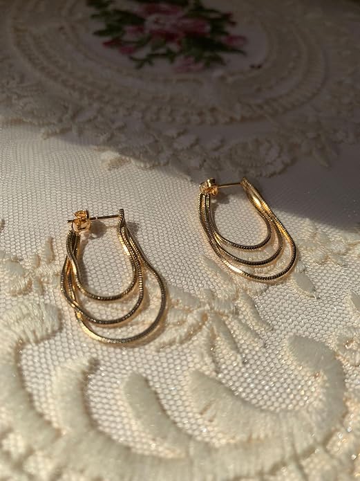 Tassel Earrings for Women Gold Plated Silver Chain Earrings Dainty Minimalist Dangle Drop Studs