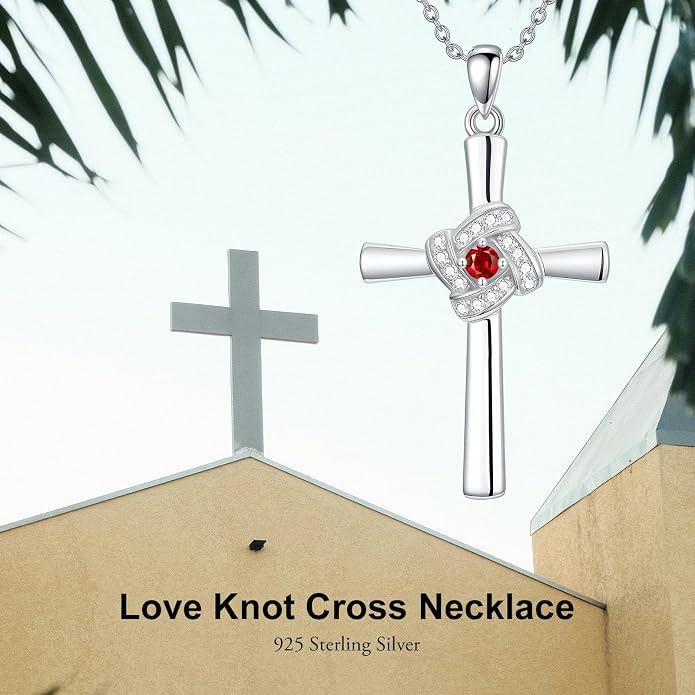 Cross Necklace for Women 925 Sterling Silver Crucifix Pendant Christian Cross Jewelry for Women Men