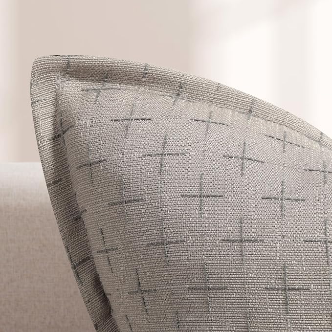 ZWJD Pillow Covers 26x26 Set of 2 Soft Polyester Textured Pillow Covers with Stylish Flange Edge Cozy Farmhouse Throw Pillows for Couch Bed Sofa Living Room
