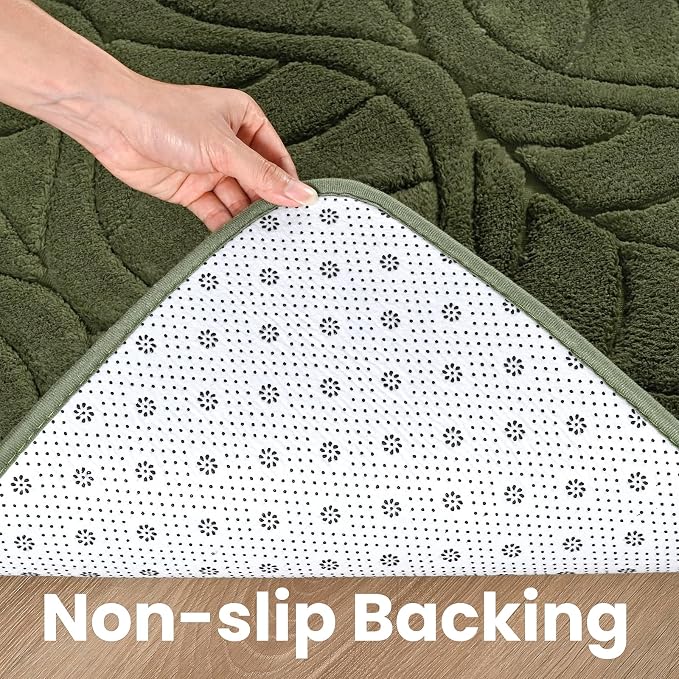 Macgace Soft Area Rug for Girls Bedroom, 4x6 Green Geometric Shag Rugs | Washable Non-Slip Backing Medium Pile Modren Fuzzy Carpet for Kids Room, Classroom, Living Room, Dorm