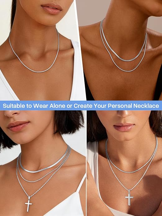 1.5mm Snake Chain 925 Sterling Silver Chain Necklace for Women, 18k Gold Plated Chains for Women Sturdy Women’s Chains Necklace, 16 18 20 22 24 Inch