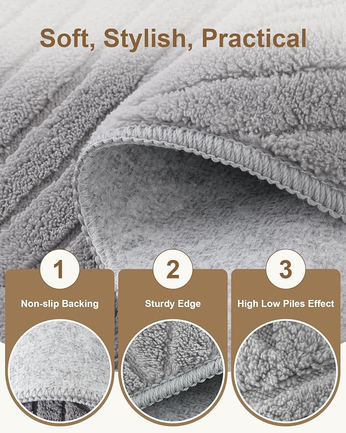Carvapet 6x9 Area Rug - Grey Modern 3D High Low Pile Texture Floor Carpet, Luxurious Knitted Swirl Pattern Washable Soft Plush Rug with Skid-Resistant Backing for Living Room Dining Room