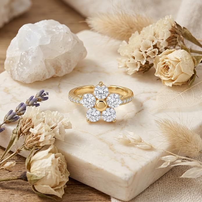 Boho Toe Rings for Women Adjustable Open Flower Foot Rings Summer Beach Jewelry Gifts for Women