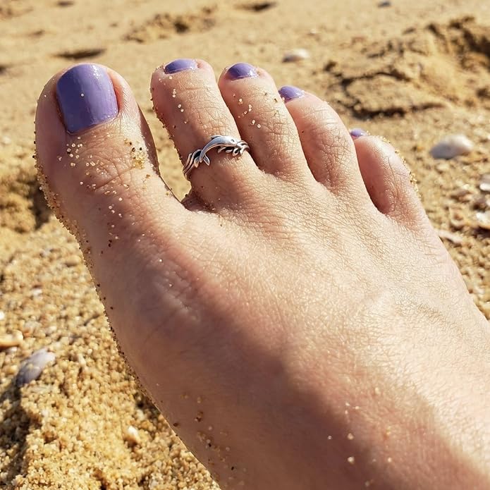 Sterling Silver Toe Ring, Handmade Adjustable Open Band, Minimalist Dainty Summer Beach Foot Jewelry for Women, Can Be Worn as Knuckle or Pinky Ring