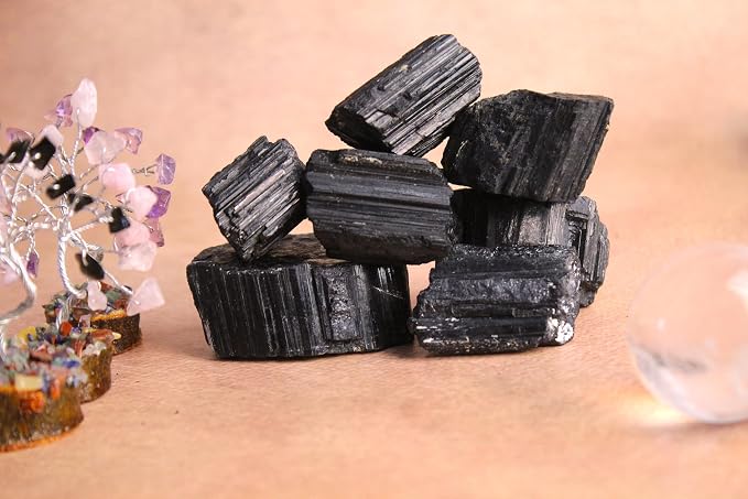 Large 1.25-2.0” Natural Black Tourmaline Raw Crystals Stones for Meditation, Chakra, Reiki, Crystal Grid, Energy Work, Wire Wrapping, Tumbling & Spiritual Home Decor