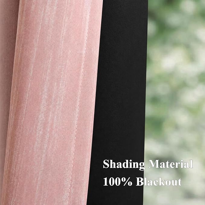 MIULEE Pink and Greyish White Ombre Blackout Curtains, Full Room Darkening Thermal Insulated 84 Inches Long Drapes for Bedroom/Living Room Grommet Window Treatments Modern 52Wx84L, Set of 2