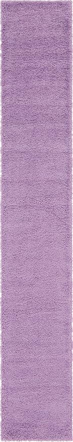 Unique Loom Solid Shag Collection Area Rug (2' 6" x 16' 5" Runner, Lilac)