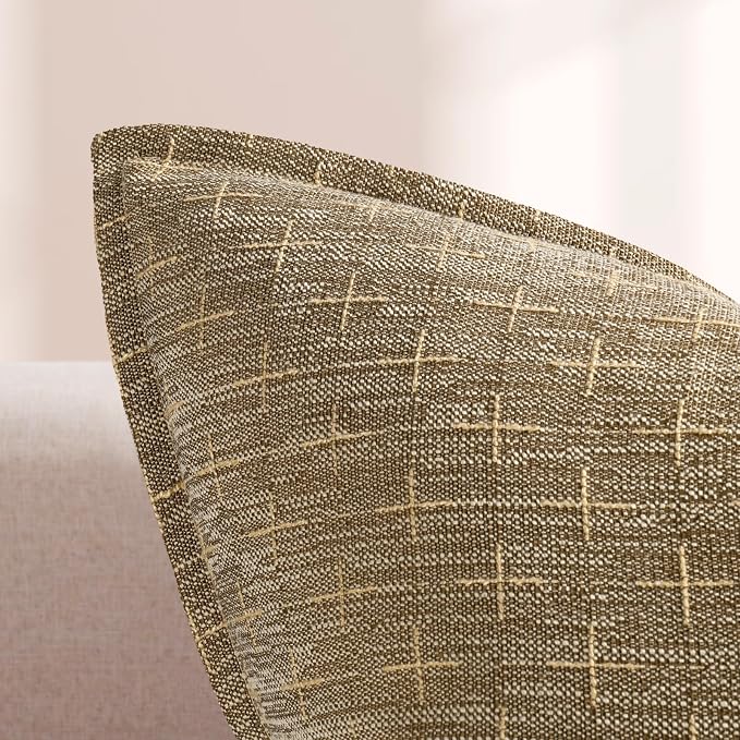 ZWJD Pillow Covers 22x22 Set of 2 Soft Polyester Textured Pillow Covers with Stylish Flange Edge Cozy Farmhouse Throw Pillows for Couch Bed Sofa Living Room