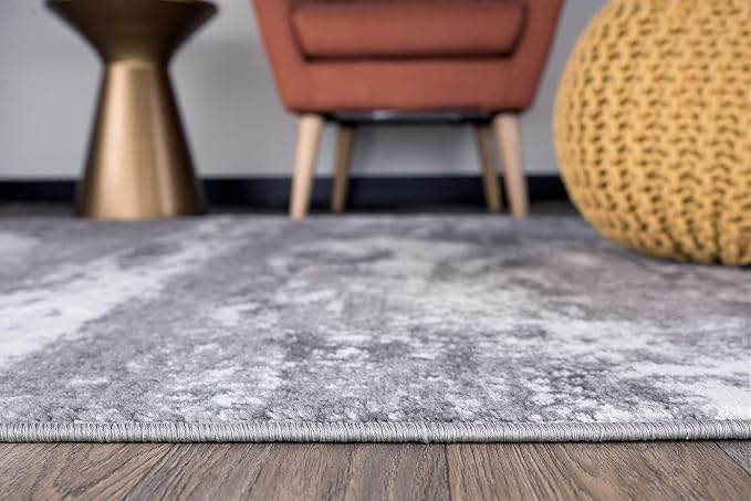 Rugshop Watercolor Distressed Modern Bohemian Area Rug Gray 5' x 7'