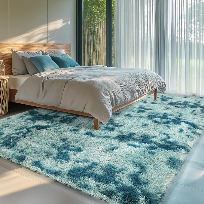 Sour Lemon 8x10 Area Rugs for Bedroom Living Room, Large Fluffy Shag Rug | Shaggy Carpet, Soft Plush Furry Bedside Rugs, Anti Slip, Washable Area Modern Rugs Floor Mat for Kids Girls Boys Living Room