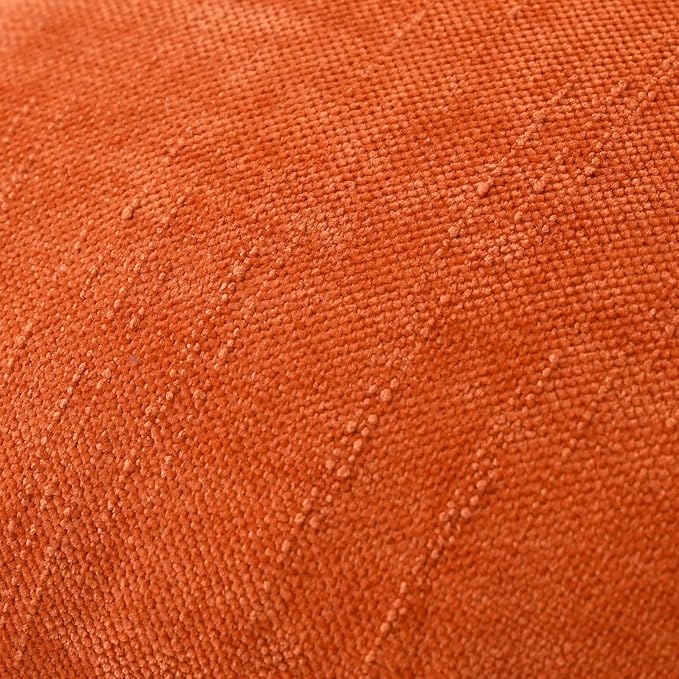 Set of 4 Soft Textured Decorative Throw Pillow Covers 22x22 Inch Cozy Farmhouse Cushion Cover Square Accent Pillow Cases for Bed Couch Sofa Living Room, Burnt Orange