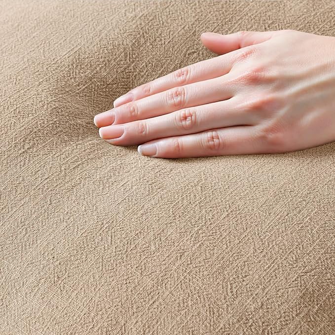 MIULEE Decorative Throw Pillow Covers Neutral Linen Fringe Throw Pillows Euro Shams Set of 2 Camel Boho Farmhouse Cushion Covers for Couch Sofa Bed Living Room Spring Home Decor 24x24 Inch
