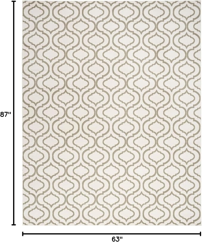 Nourison Home Jubilant 63x87 Indoor Transitional Fabric Rug in Ivory and Green