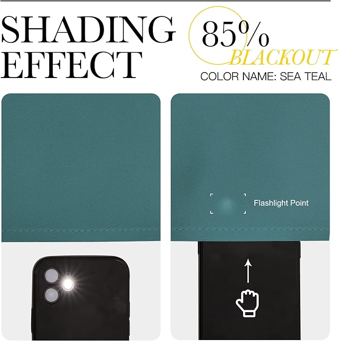 NICETOWN Window Curtains Blackout Drapes - Thermal Insulated Solid Rod Pocket Blackout Curtains/Draperies for Living Room (Sea Teal, One Pair, 42 by 45-Inch)