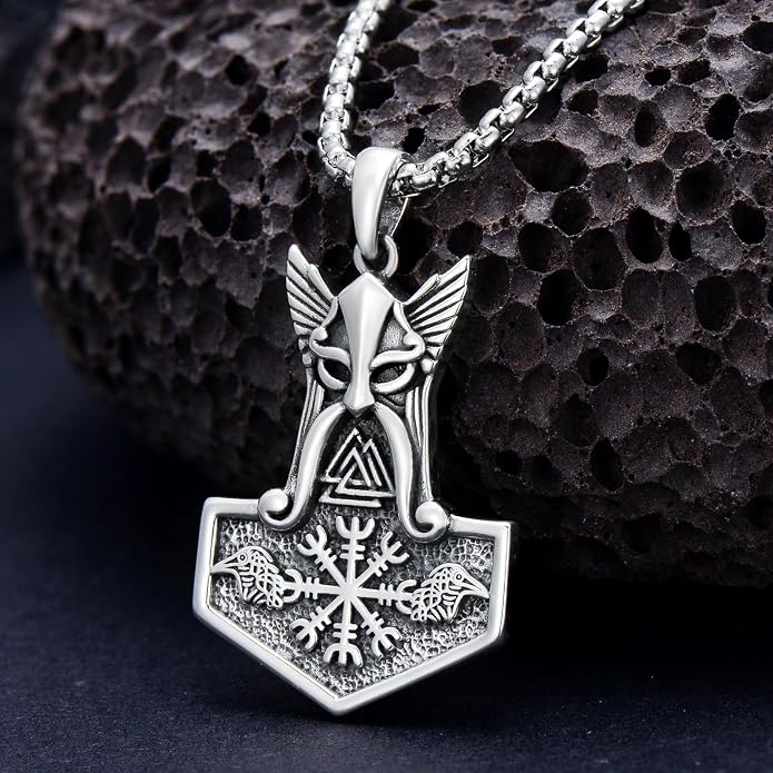 Thors Hammer Necklace 925 Sterling Silver Viking Mjolnir Pendant Mjolnir Jewelry for Men Women