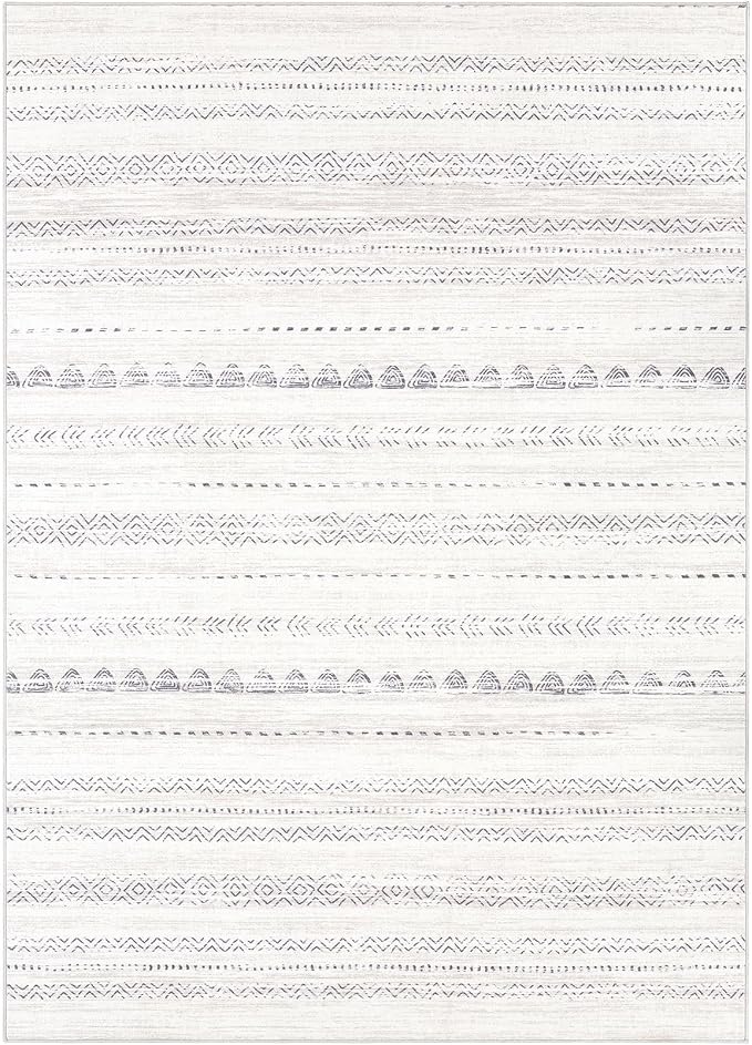 Nakagishi 9x13 Area Rugs Living Room: Washable Boho Large Neutral Soft Farmhouse Rug Stain Resistant Modern Moroccan Non-Slip Indoor Carpet for Bedroom Nursery Kids Playroom Office Dining Room- Grey