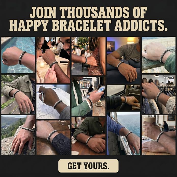Galis Mens Bracelet - Stainless Steel, Non Tarnish Rope Chain Bracelets, Stylish Fathers Day Gift for Dad, Husband, Boyfriend.
