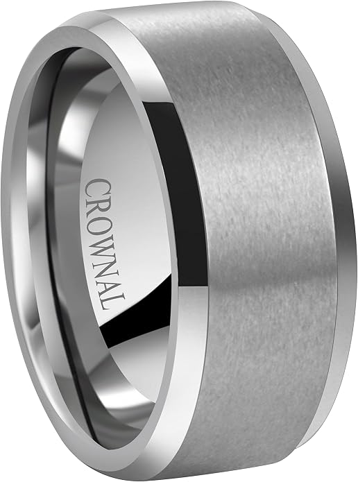 6mm 8mm 10mm Black Tungsten Wedding Band Ring Men Women Matte Finish Beveled Edges Comfort Fit Size 5 To 17