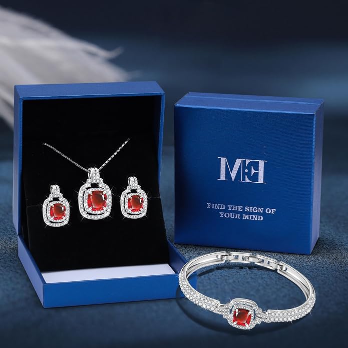 Celestial Whispers Crystal Jewelry Sets For Women Bracelet Necklace and Earrings Sets Idea Gift for Wife Girlfriend or Mothers