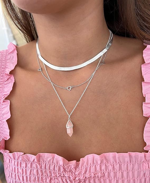 DEARMAY 14K Gold Plated Herringbone Necklaces for Women, Dainty Gold Snake Choker Chain Non Tarnish Trendy Simple Thin & Chunky Options Neckalce 1.5/3/5/6/8mm Chain Jewelry for Gifts