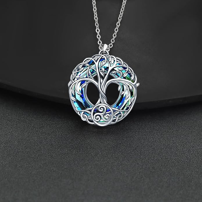 Tree of Life Thor Hammer Pendant Necklace for Women Sterling Silver S925 Jewelry for Women US1